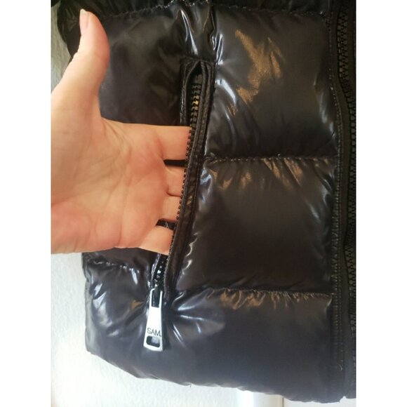 SAM. New York Jacket Down Puffer Glacier Boys Kids Sz12 Black Missing Hood - Picture 3 of 13